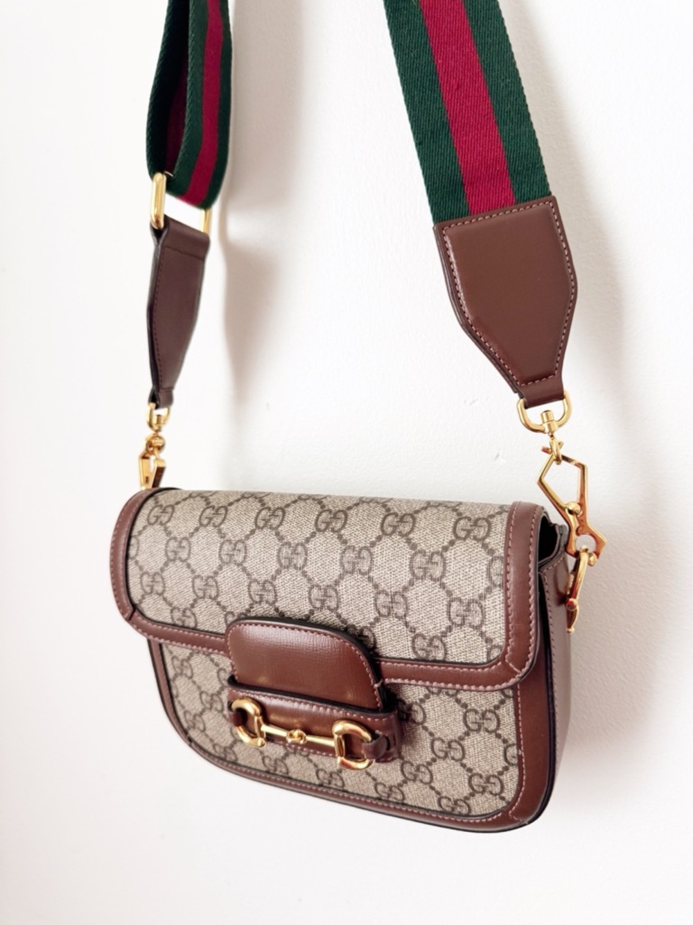 Gucci Brown GG Horse Bit Mini - 2 straps  - Crossbody with brown Leather Trim - Picture 5 of 9